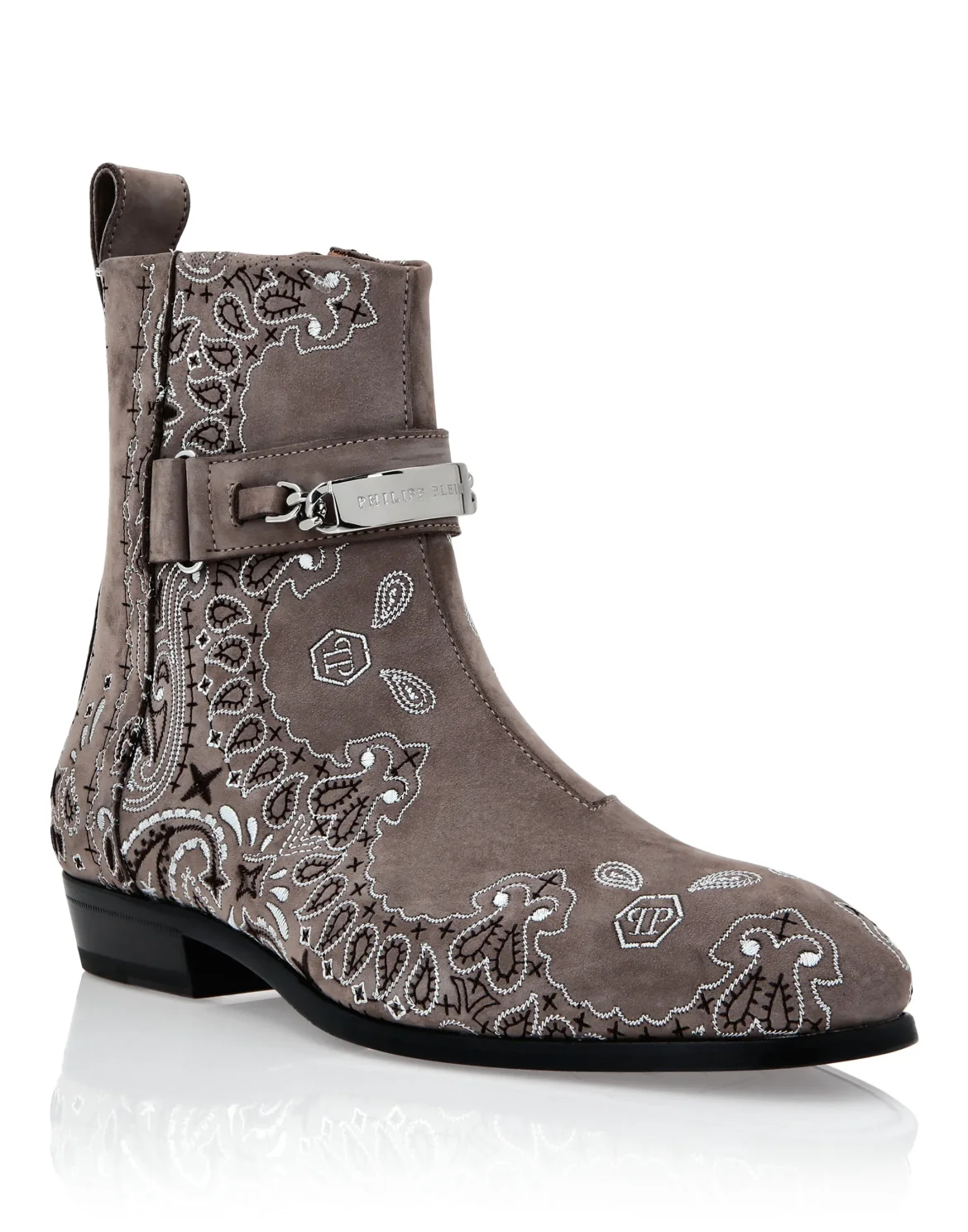 Nabuk Flat Boots Paisley, цвет: Бежевый
