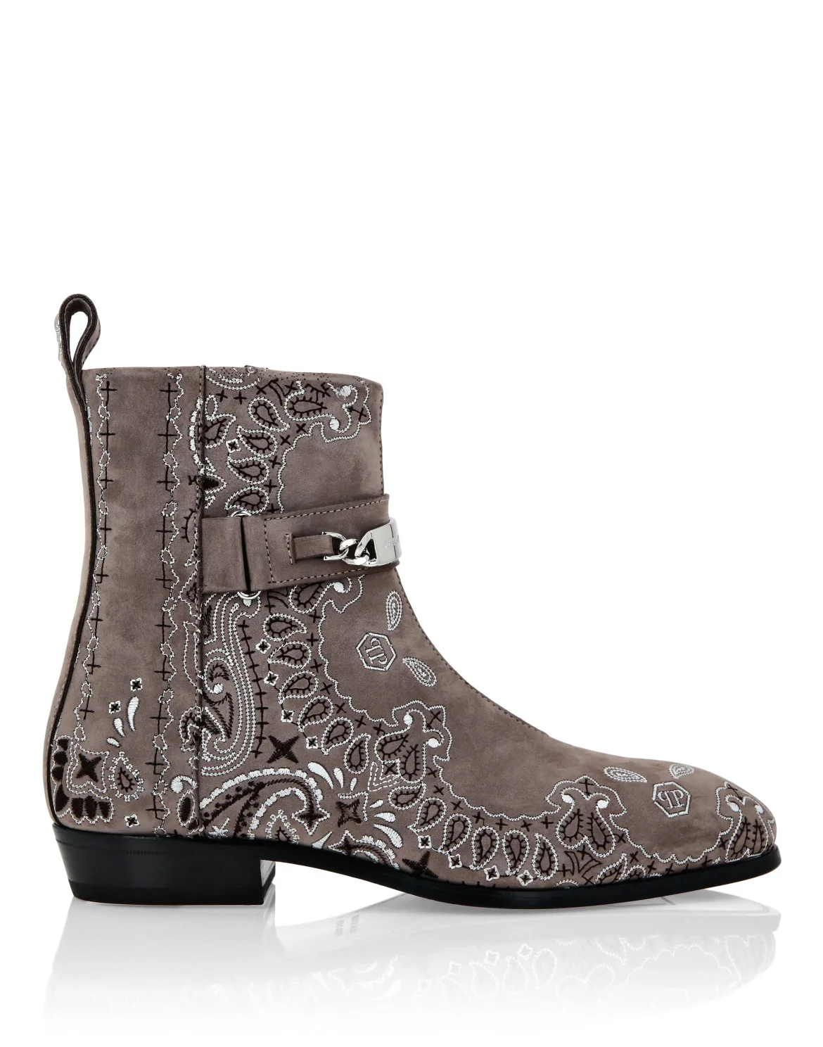 Nabuk Flat Boots Paisley, цвет: Бежевый