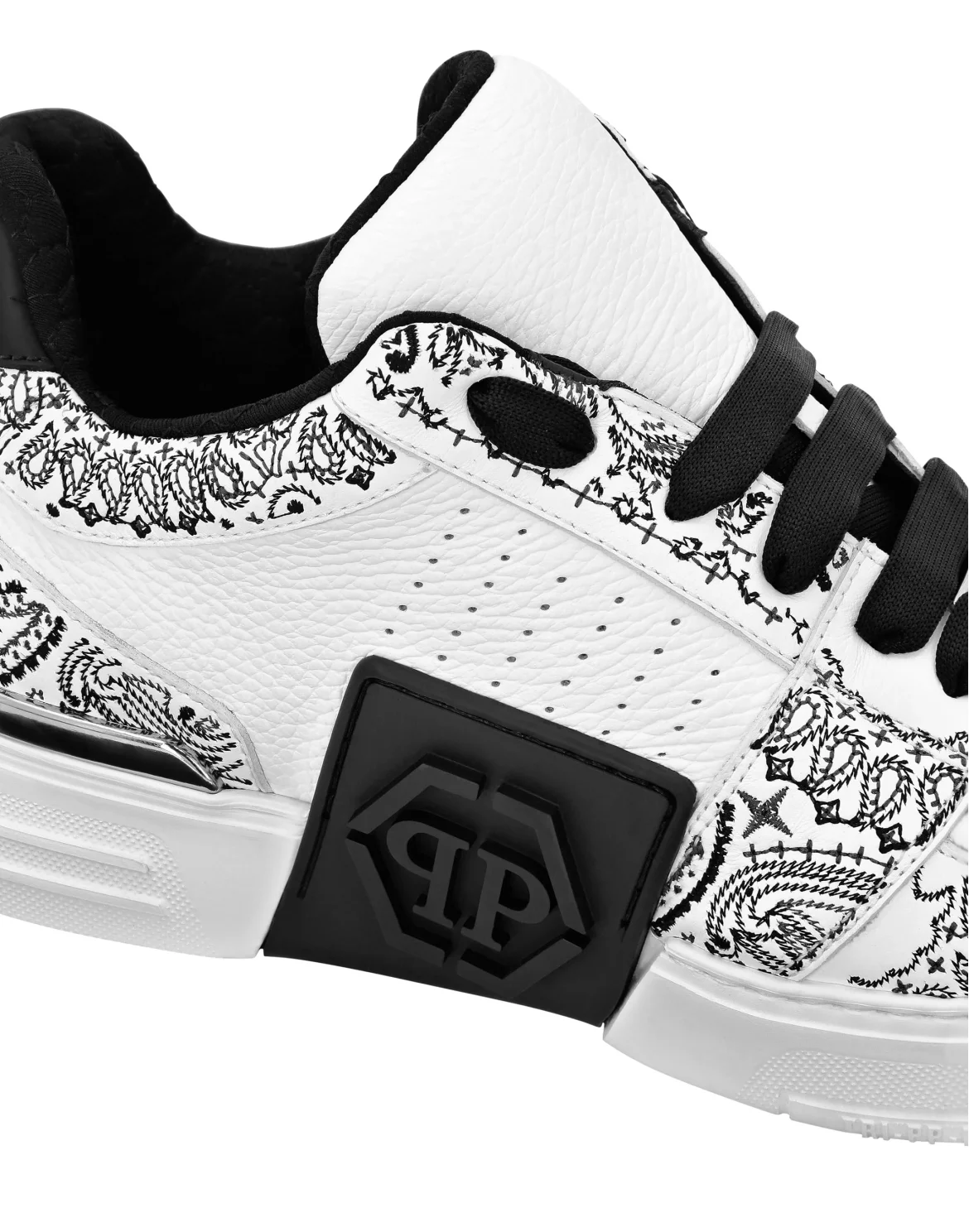 Mix Leather Lo-Top Sneakers Royal Street Paisley, цвет: Белый