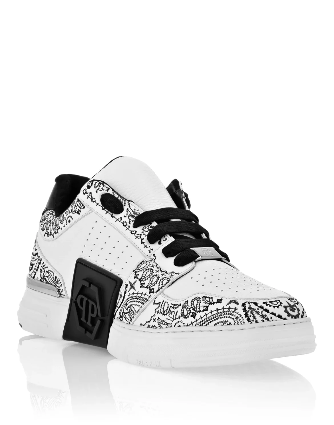 Mix Leather Lo-Top Sneakers Royal Street Paisley, цвет: Белый