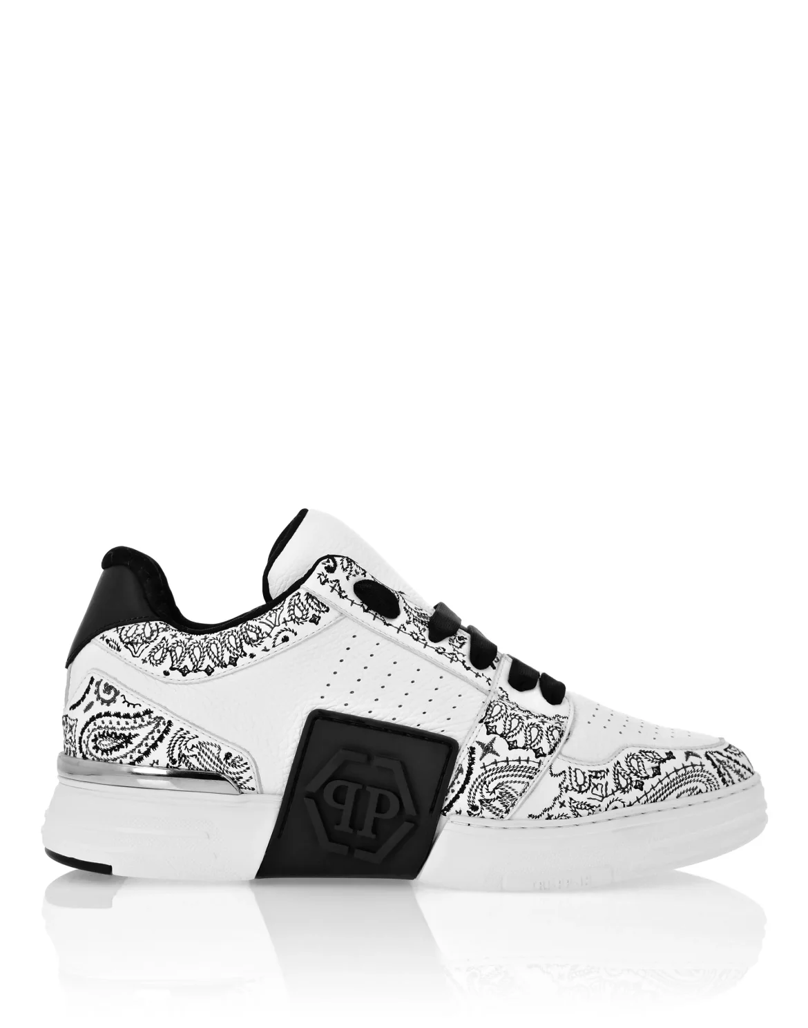 Mix Leather Lo-Top Sneakers Royal Street Paisley, цвет: Белый