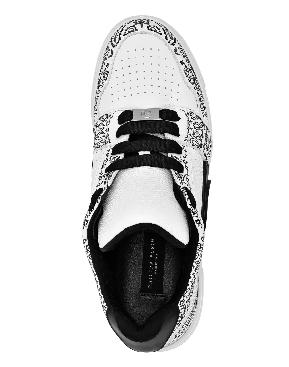 Mix Leather Lo-Top Sneakers Royal Street Paisley, цвет: Белый