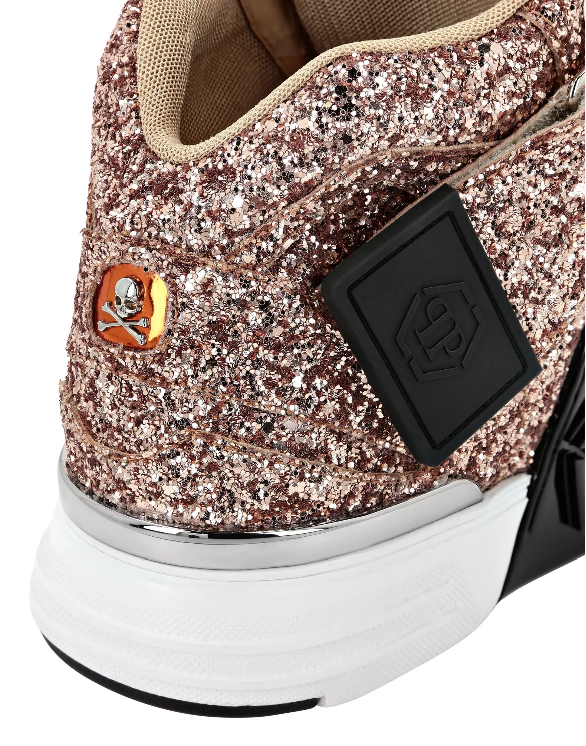 Patent Leather Mid-Top Sneakers with Glitter Gothic Plein, цвет: Розовый