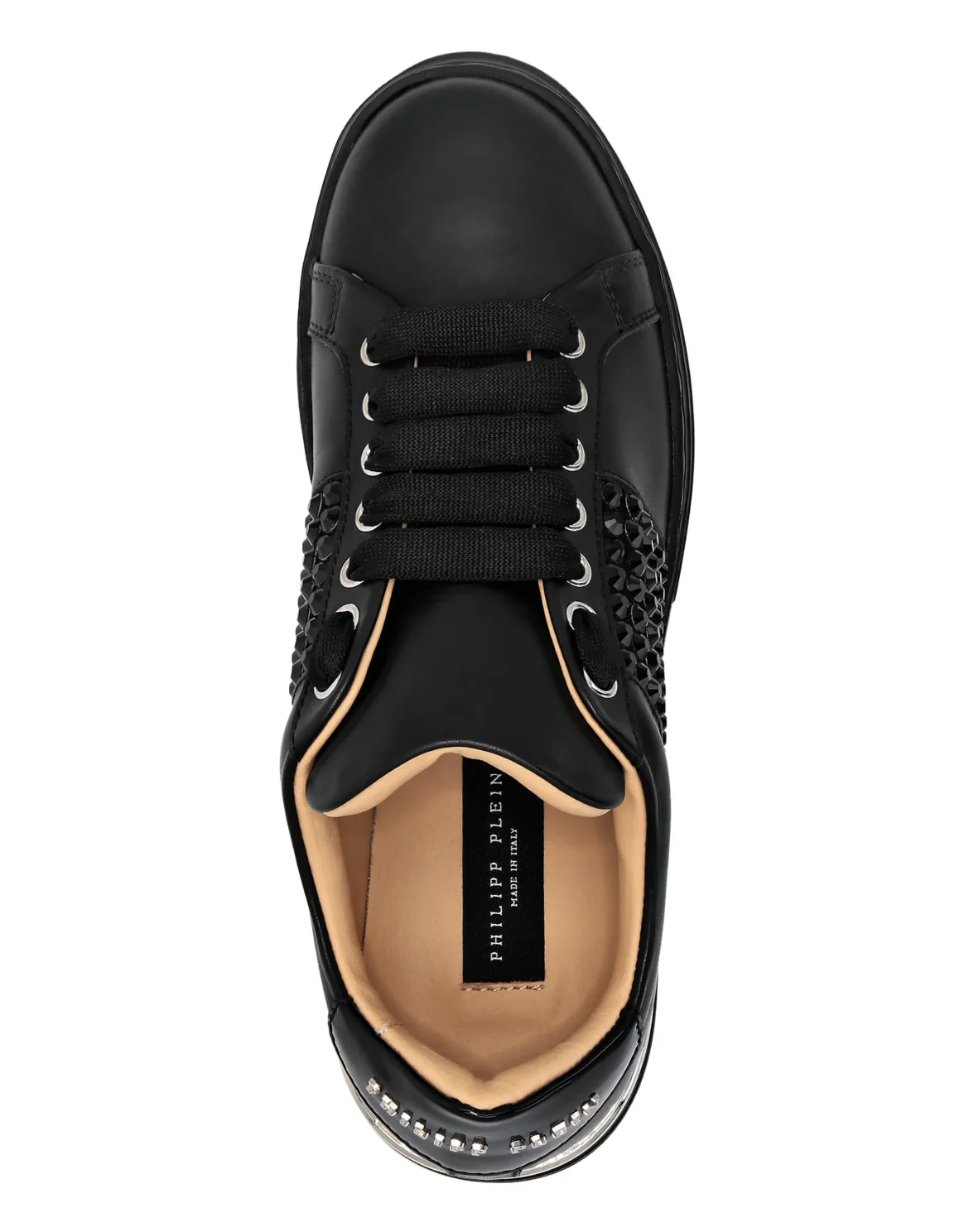 Mix Leather Lo-Top Sneakers Crystal, цвет: Черный