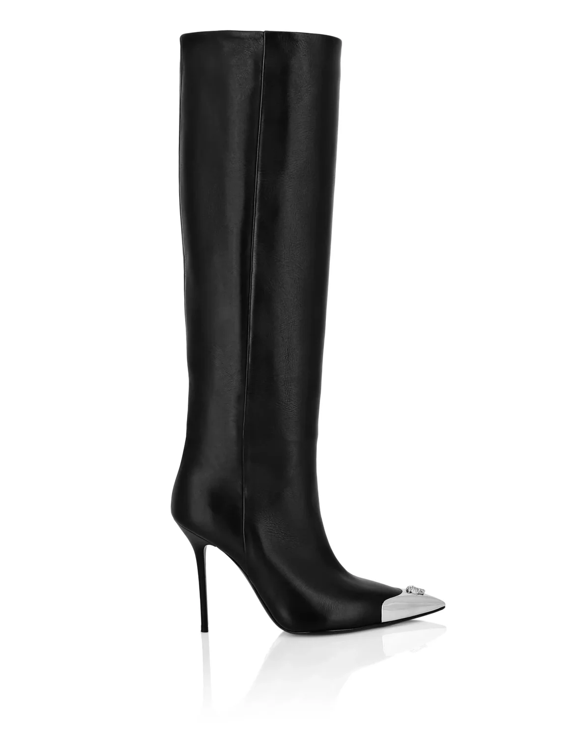 Leather Boots High Heels High, цвет: Черный