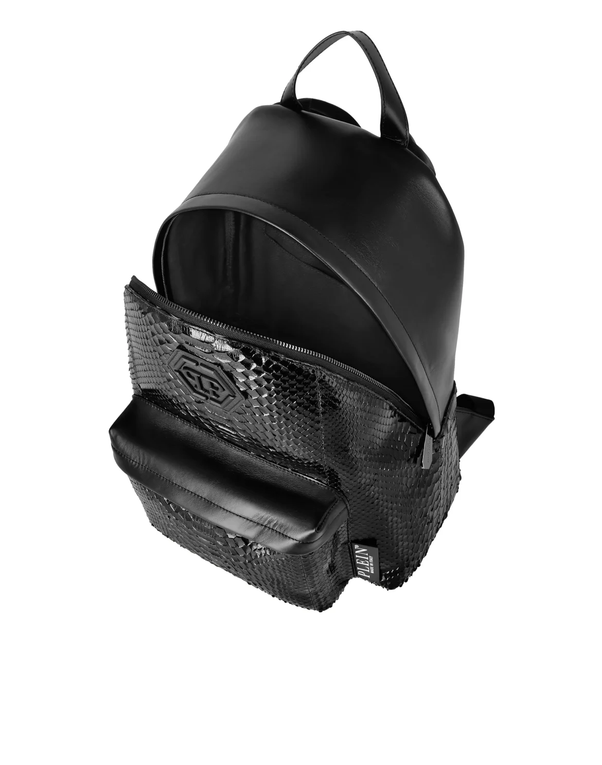 Python Leather Backpack Hexagon, цвет: Черный