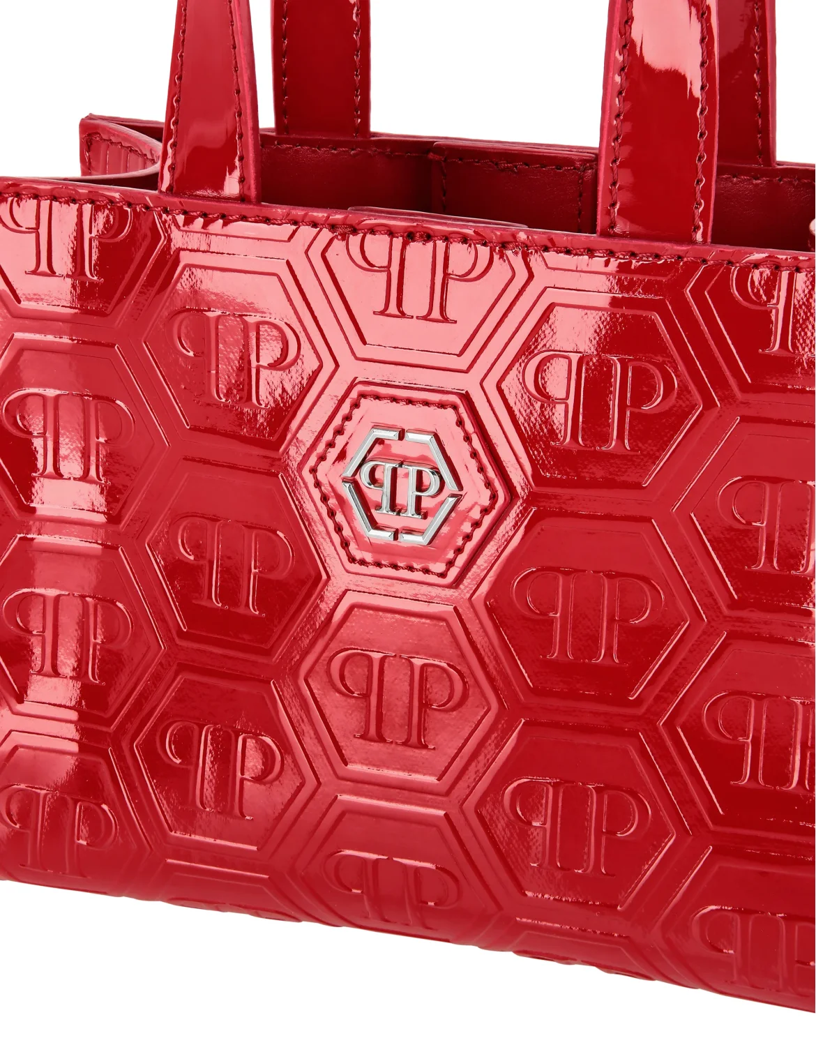 Patent Leather Small Handle Bag Monogram, цвет: Красный
