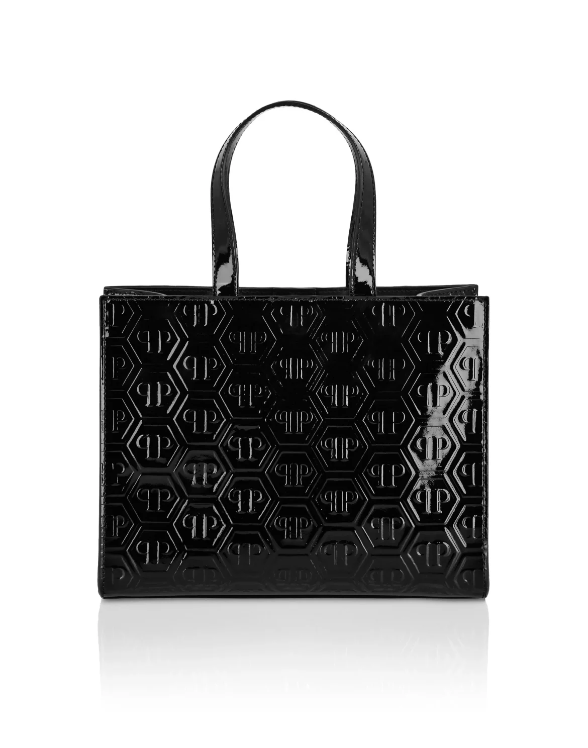 Patent Leather Medium Handle Bag Monogram, цвет: Черный