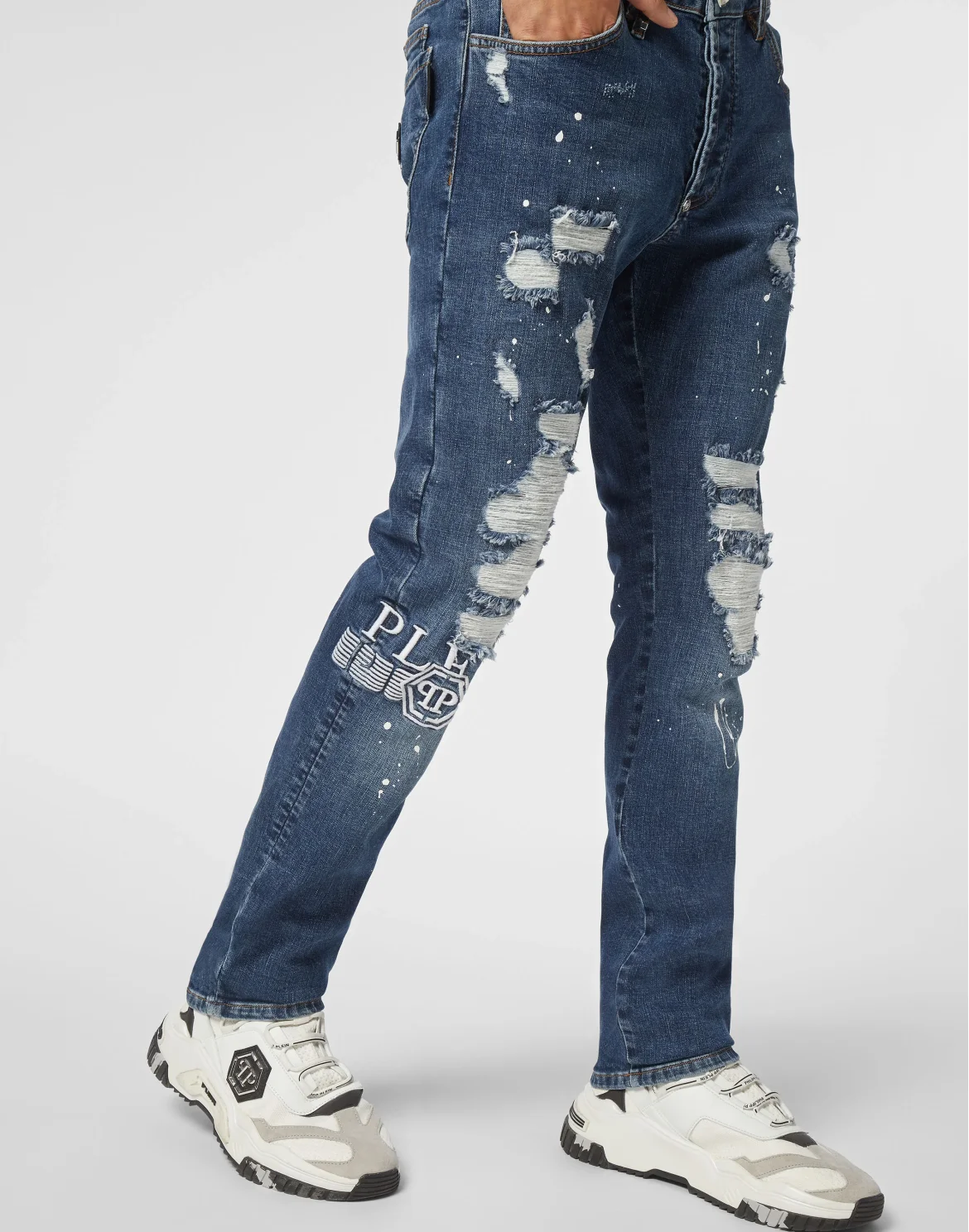 Denim Super Straight Cut Trousers, цвет: Белый