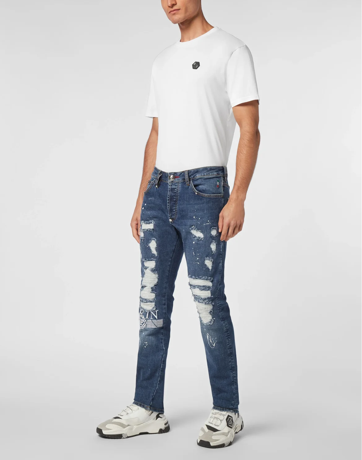 Denim Super Straight Cut Trousers, цвет: Белый