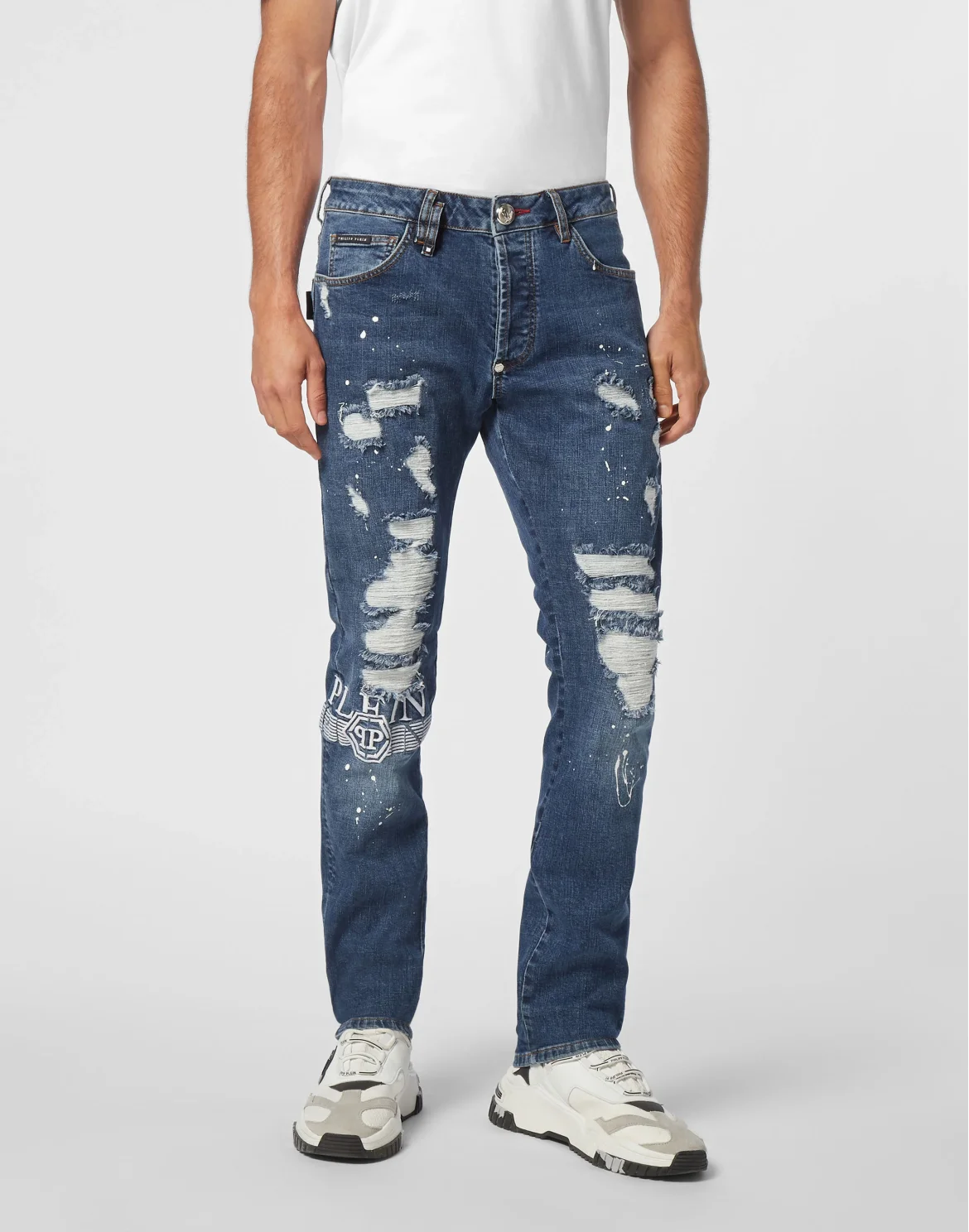 Denim Super Straight Cut Trousers, цвет: Белый