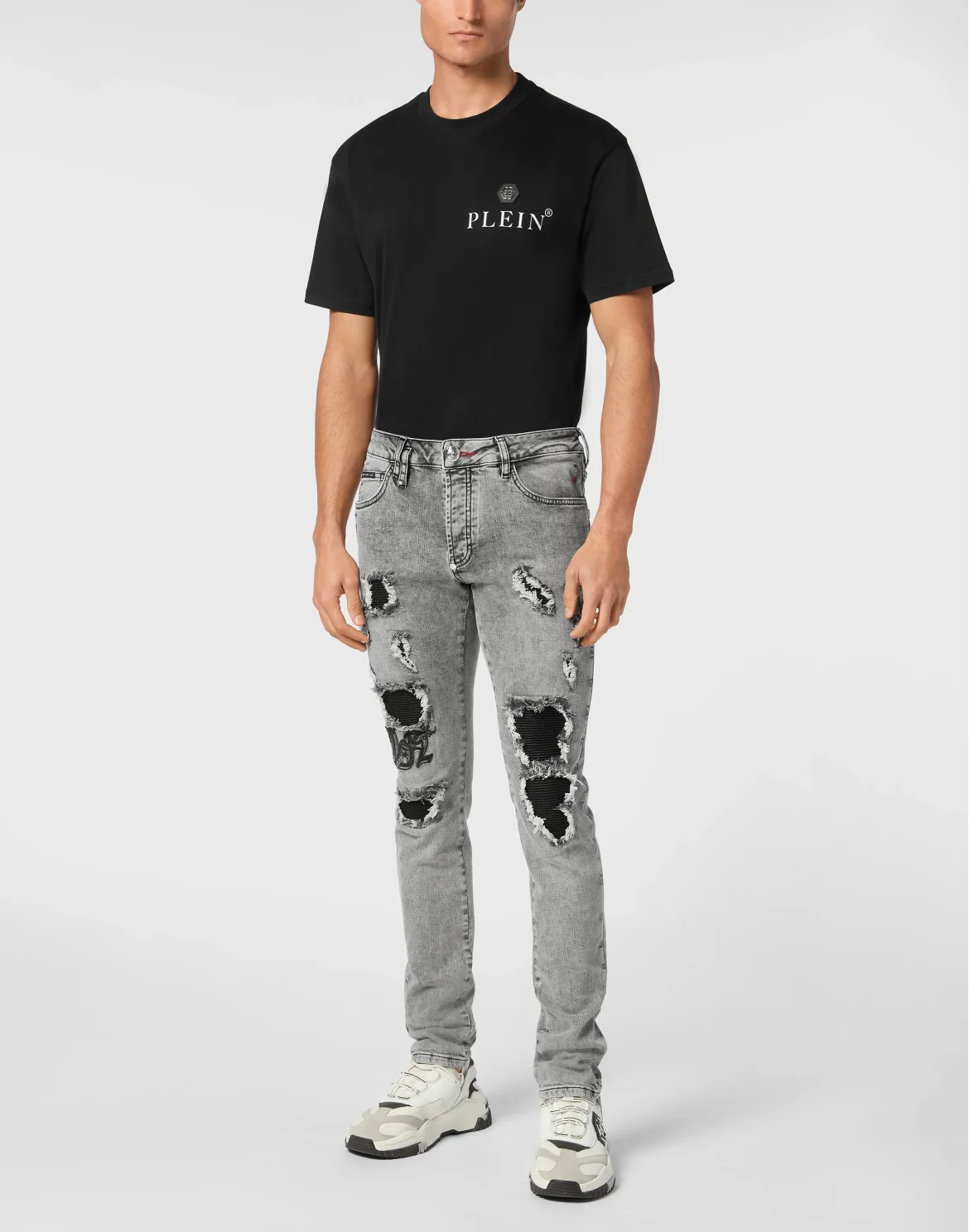 Denim Super Straight Cut Trousers Dragon, цвет: Серый