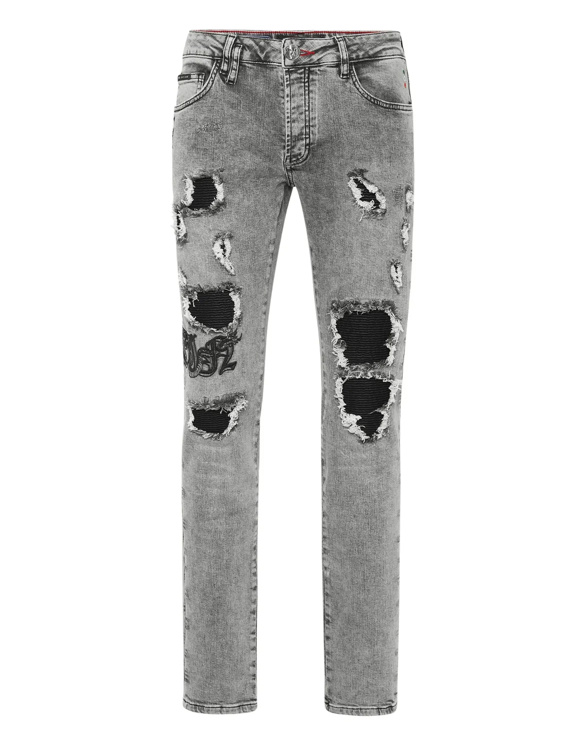 Denim Super Straight Cut Trousers Dragon, цвет: Серый