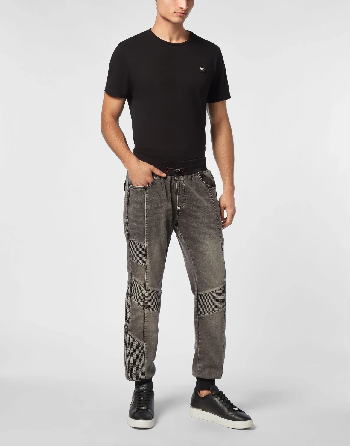 Denim Jogging Trousers, цвет: Черный