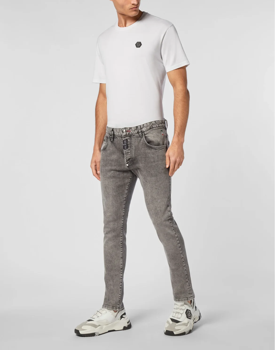 Denim Skinny Trousers, цвет: Серый