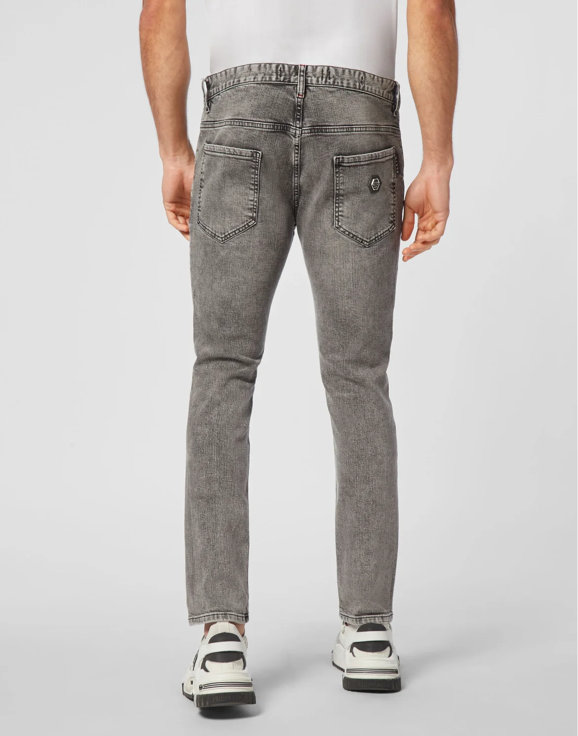 Denim Skinny Trousers, цвет: Серый