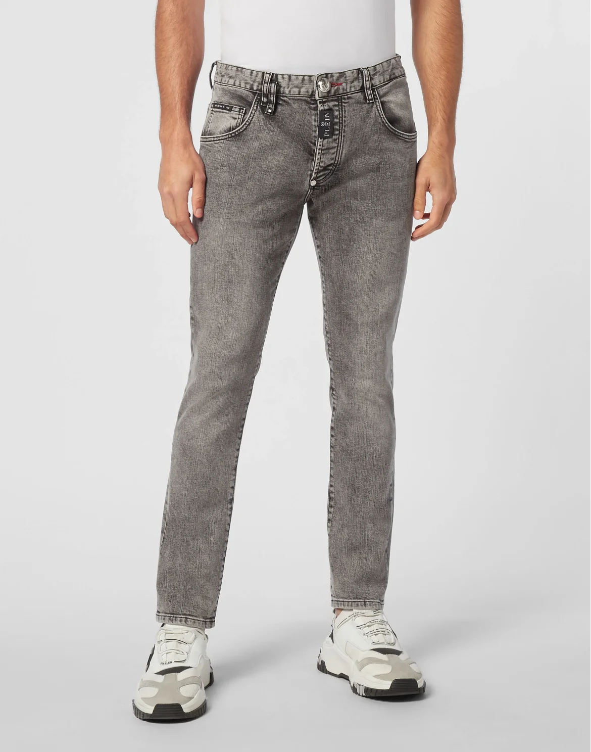 Denim Skinny Trousers, цвет: Серый