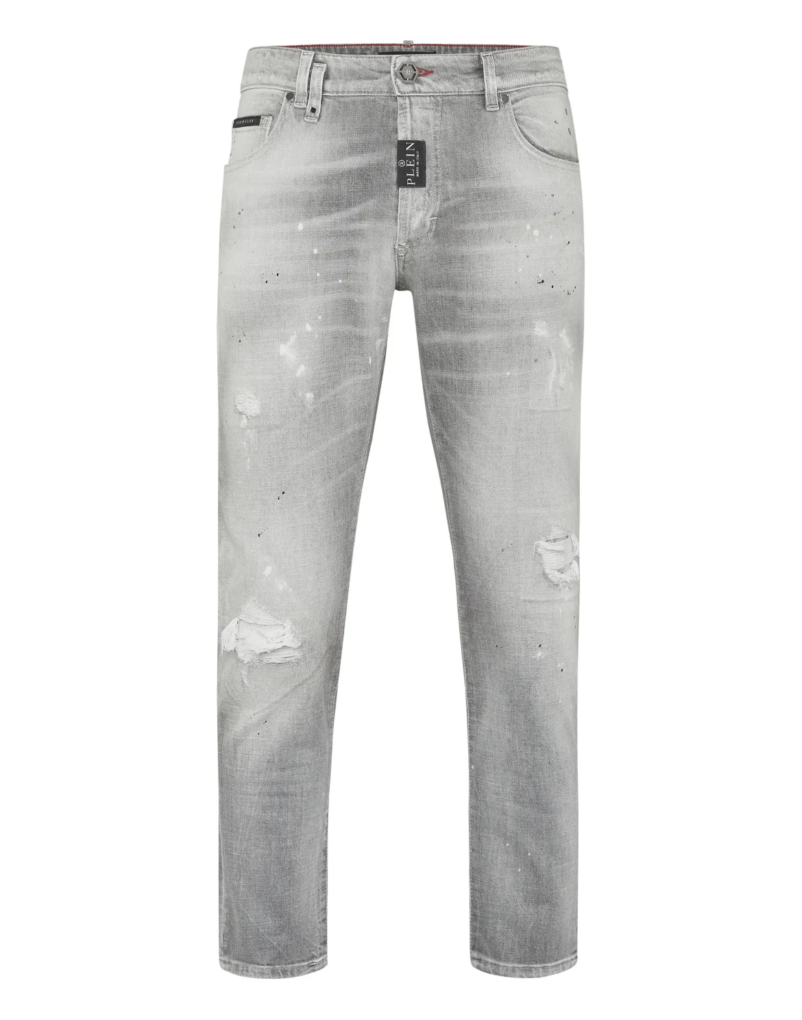 Denim Skinny Fit Trousers, цвет: Серый