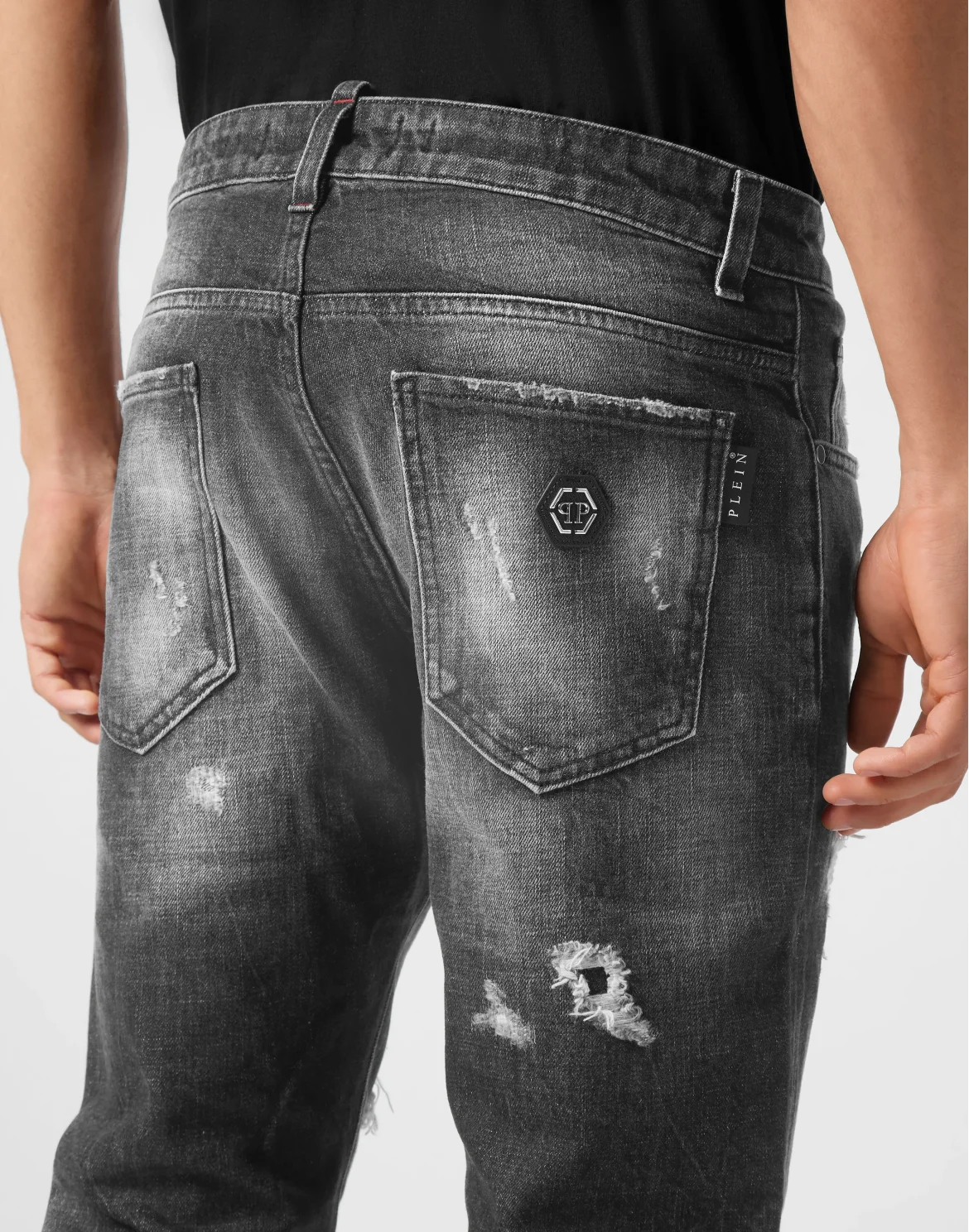 Denim Super Straight Cut Trousers, цвет: Черный