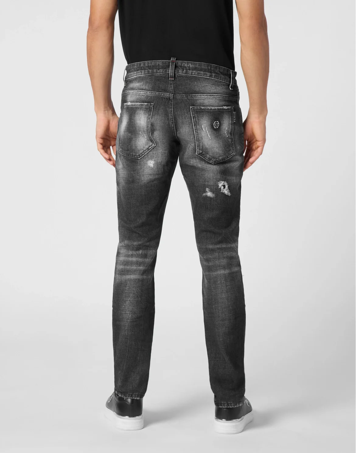 Denim Super Straight Cut Trousers, цвет: Черный