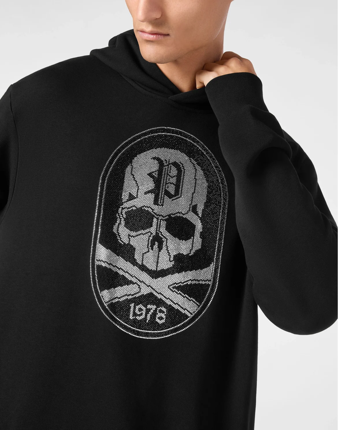 Hoodie Sweatshirt With Patch Skull&Bones, цвет: Черный