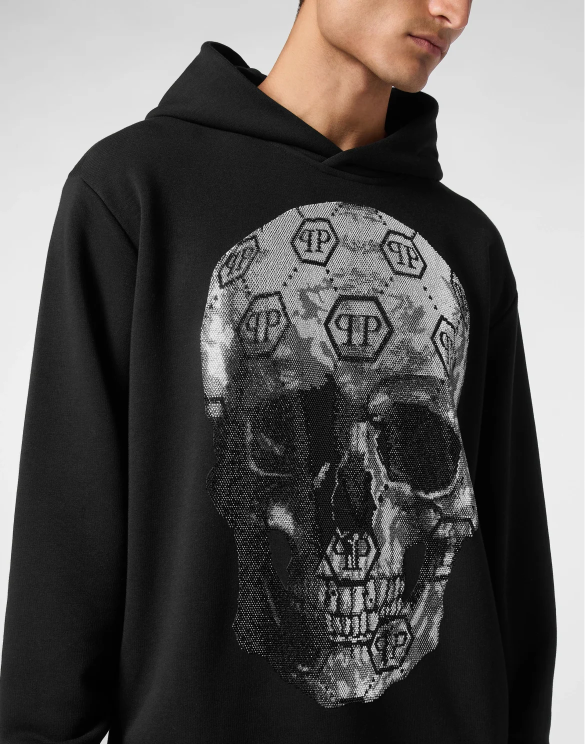 Hoodie Sweatshirt Skull strass, цвет: Черный