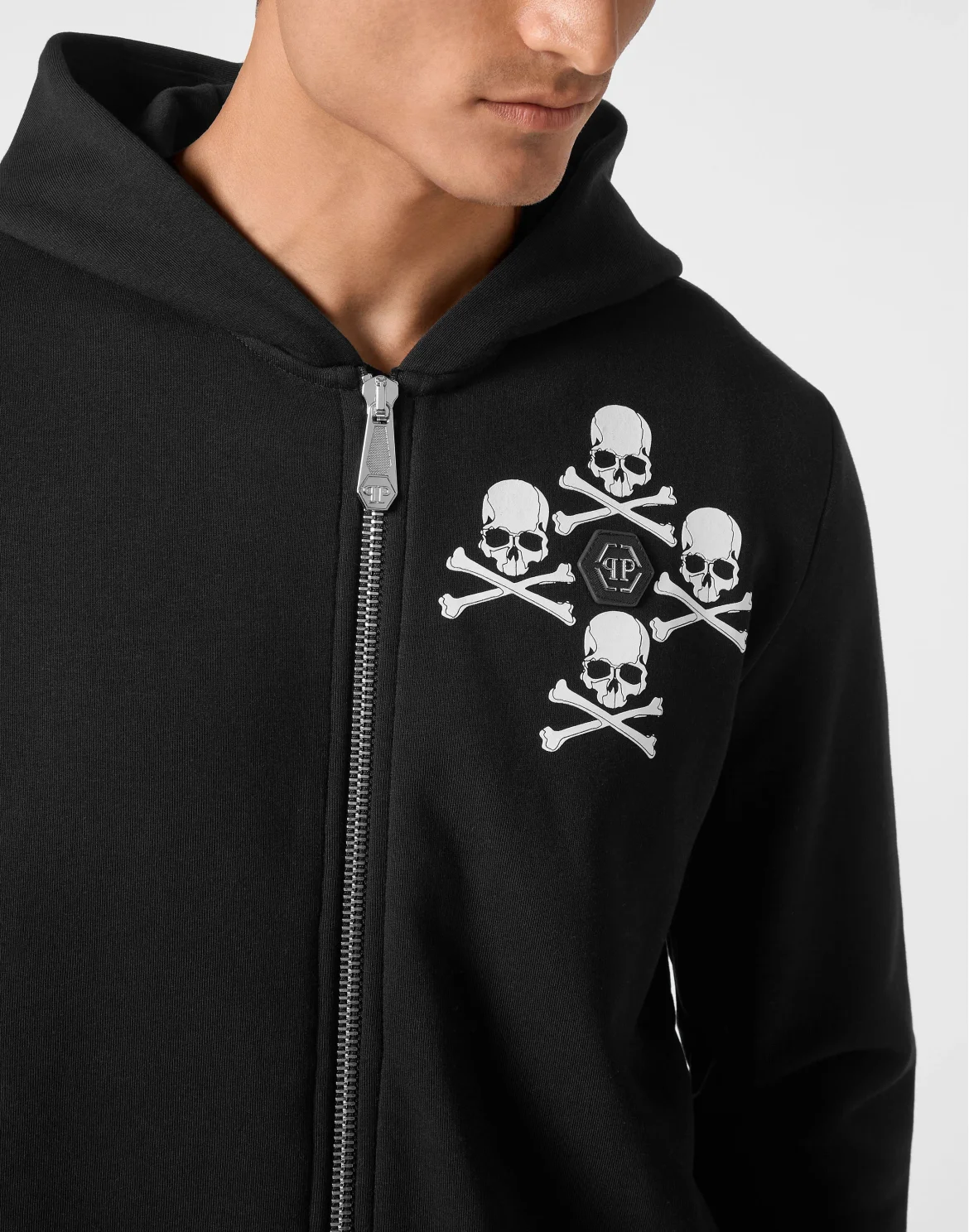 Zipped Hoodie Sweatshirt Skull&Bones, цвет: Черный