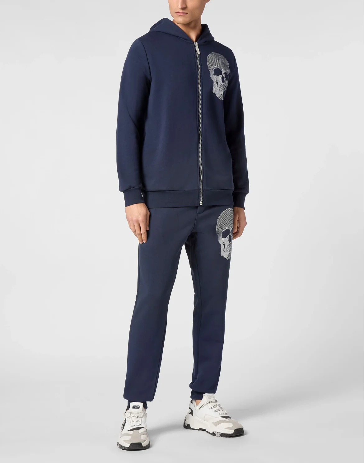 Zipped Hoodie Sweatshirt Skull strass, цвет: Синий