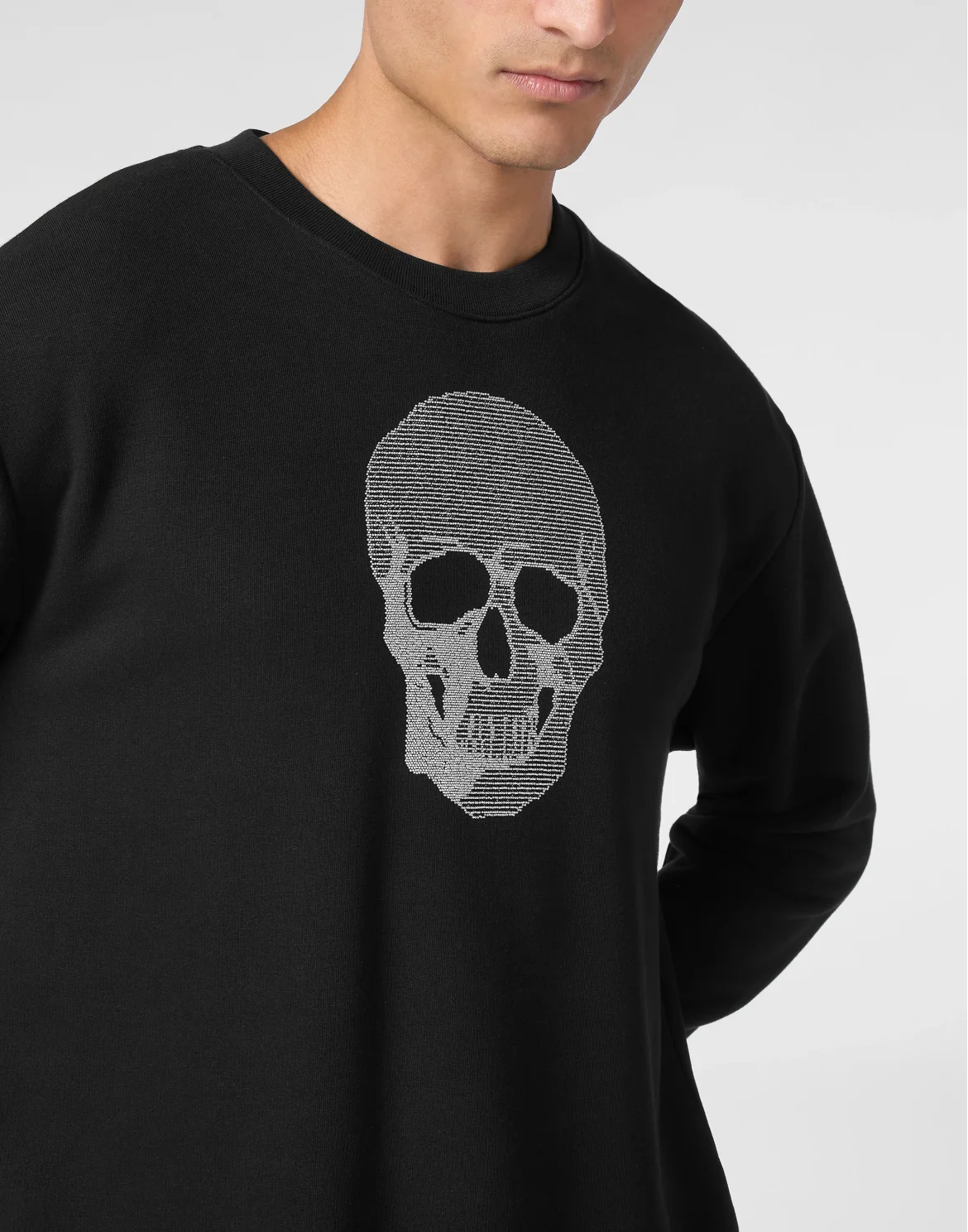 Sweatshirt Long-Sleeve Skull strass, цвет: Черный