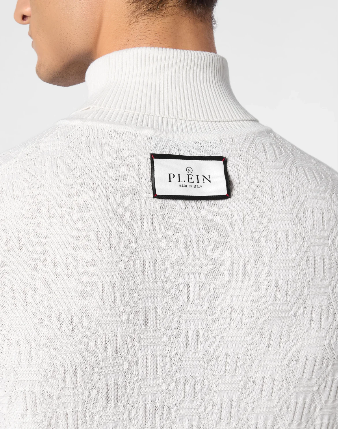 Wool Silk Turtle Neck Long-Sleeve Monogram, цвет: Белый
