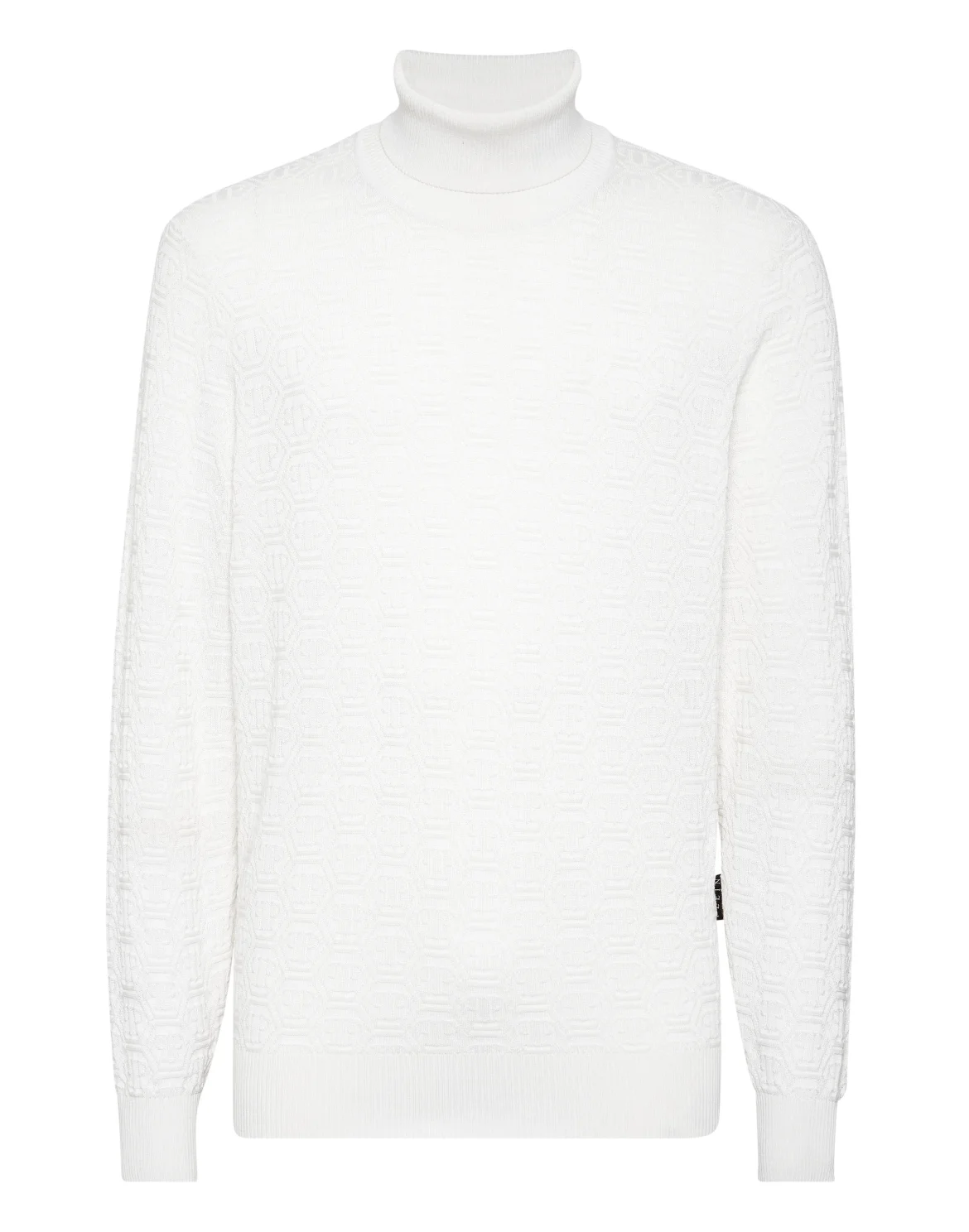 Wool Silk Turtle Neck Long-Sleeve Monogram, цвет: Белый