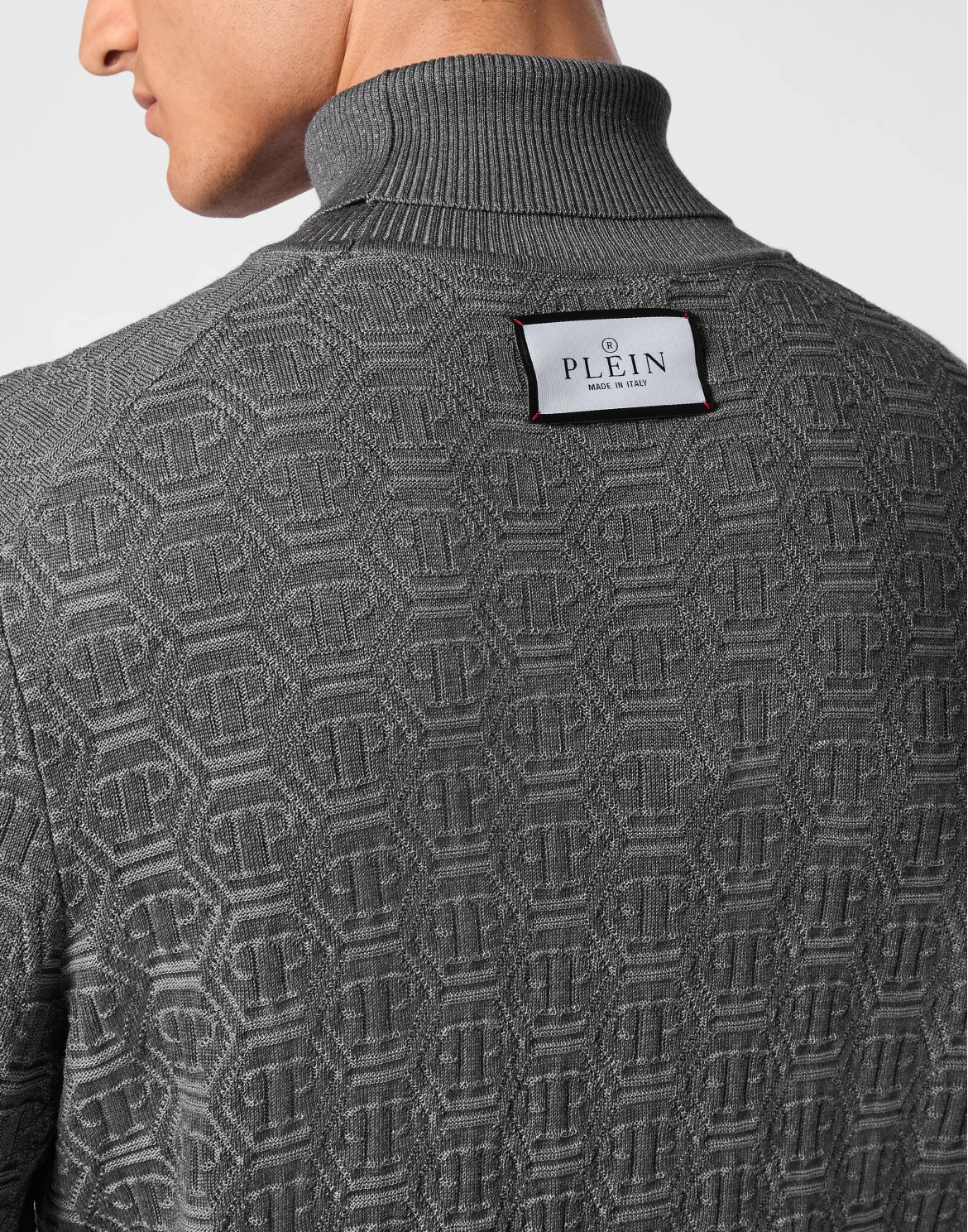 Wool Silk Turtle Neck Long-Sleeve Monogram, цвет: Серый