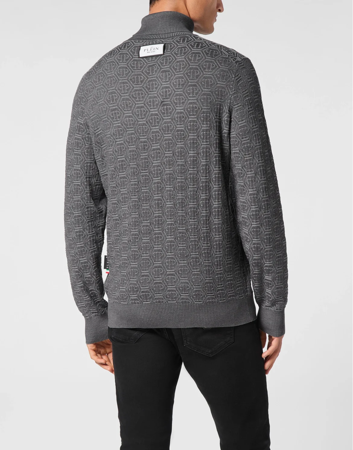Wool Silk Turtle Neck Long-Sleeve Monogram, цвет: Серый