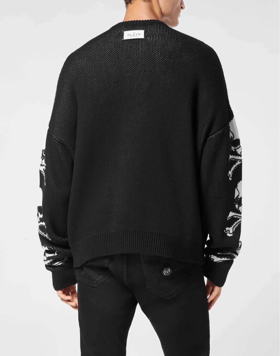 Pullover Round Neck Long-Sleeve Gothic Plein, цвет: Черный