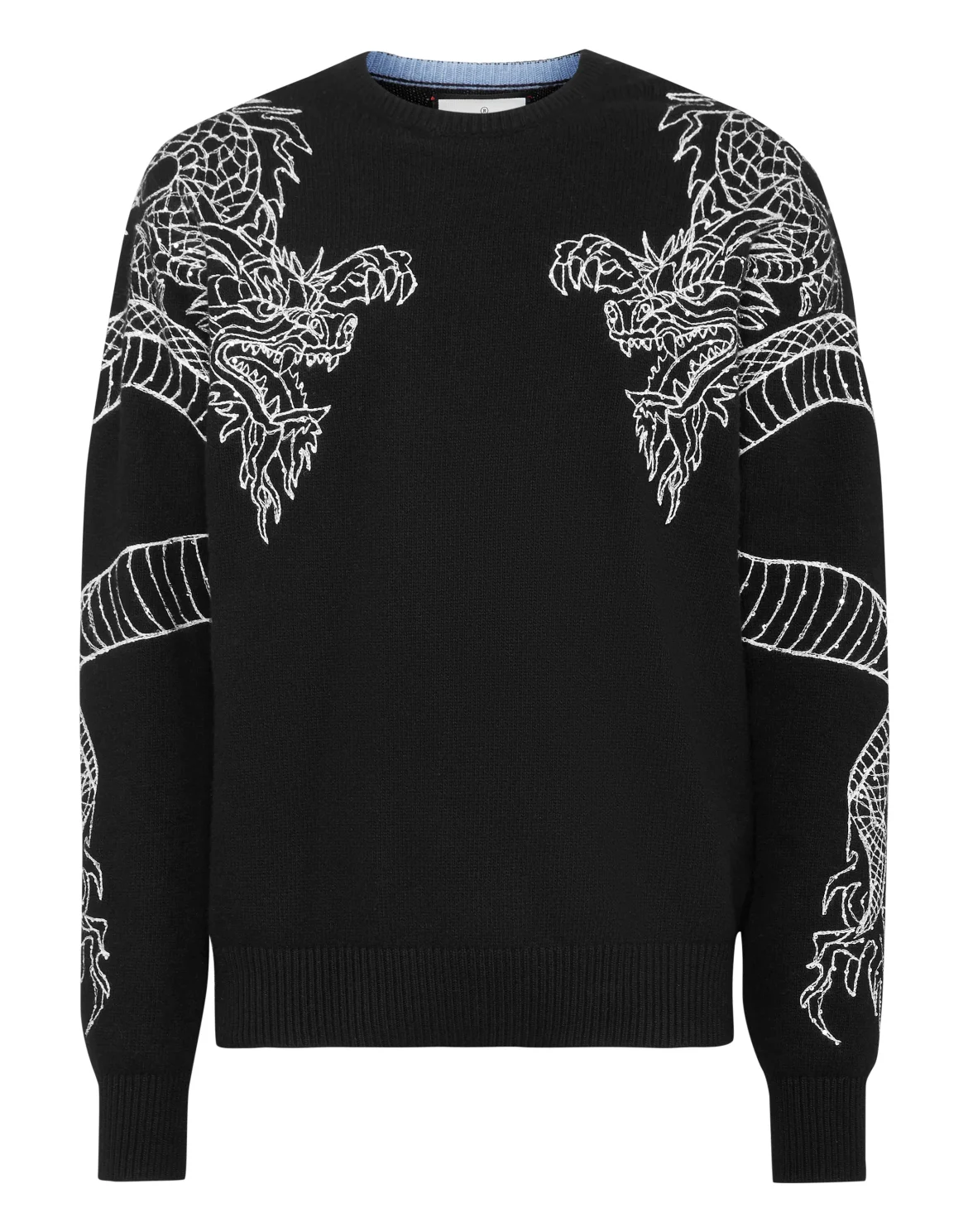 Pullover Round Neck Long-Sleeve Dragon, цвет: Черный