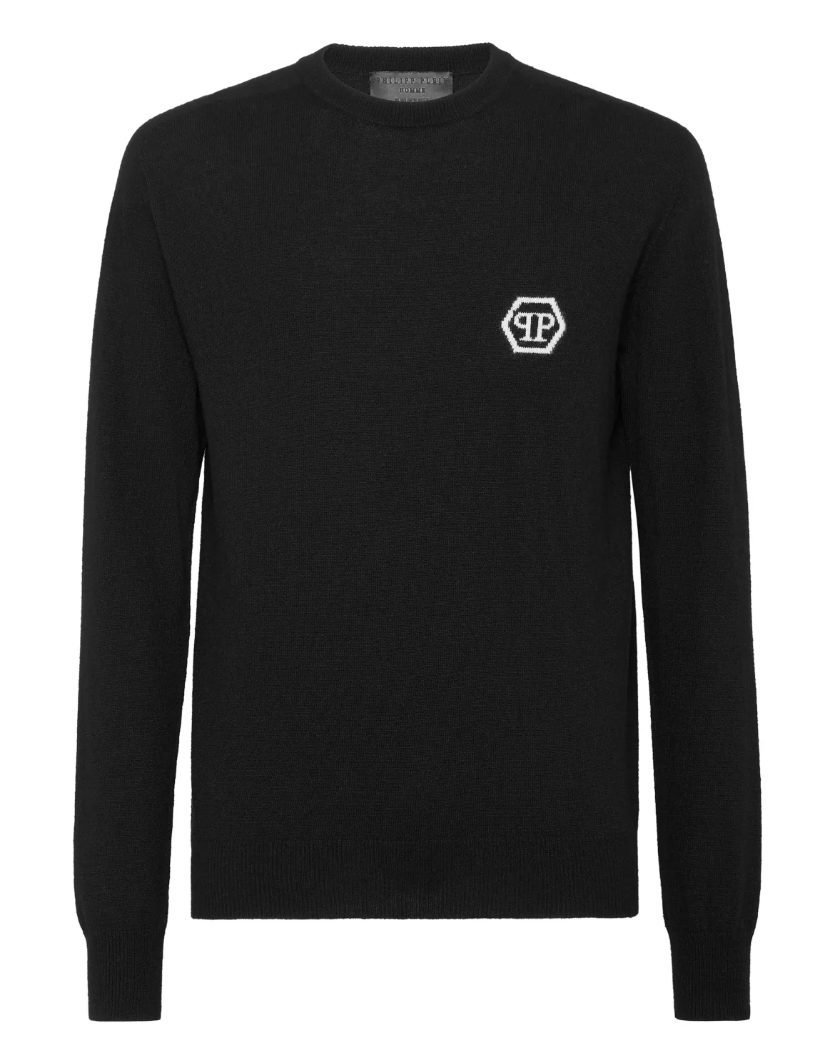 Pullover Round Neck Long-Sleeve Hexagon, цвет: Черный