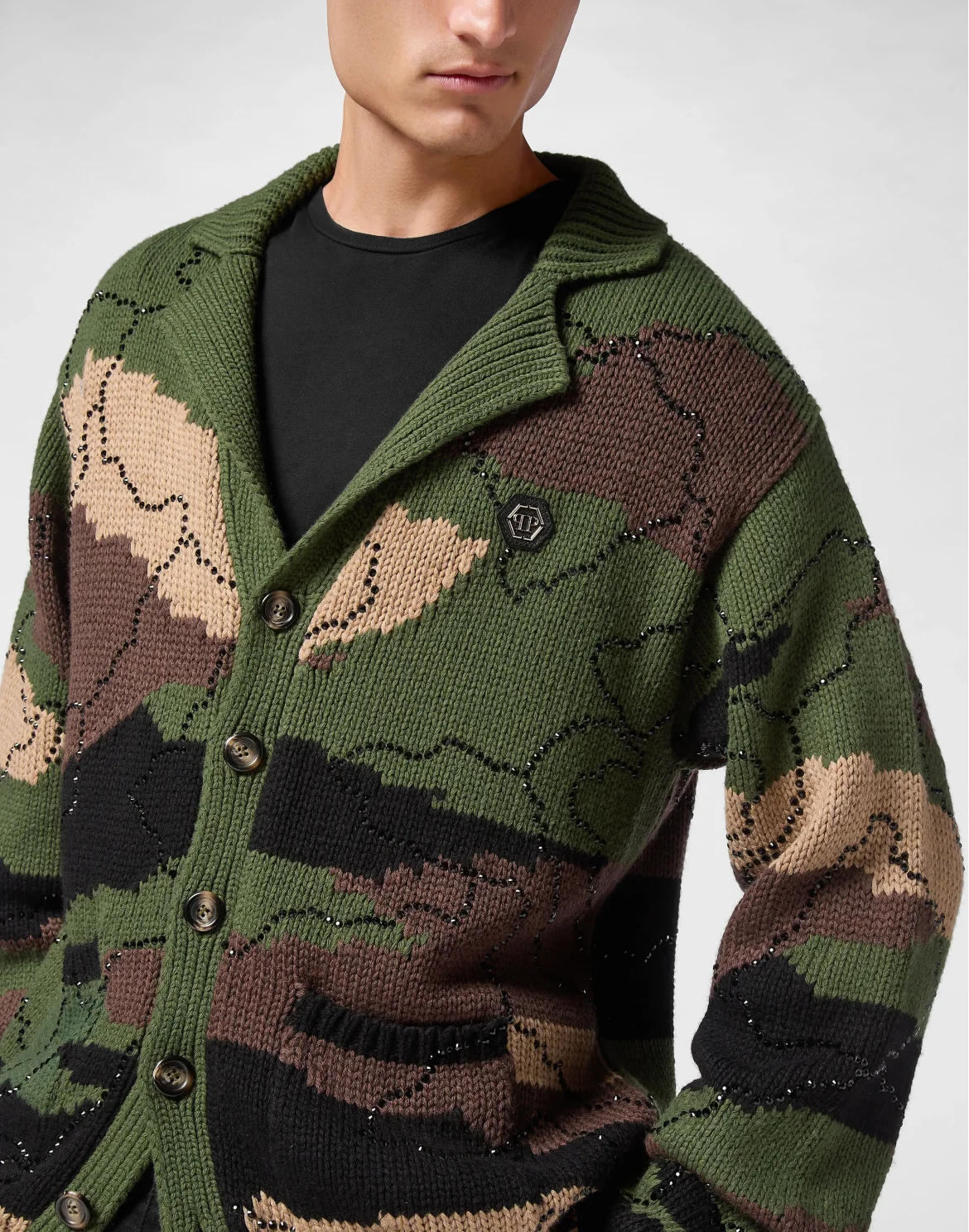 Knitted Cardigan Strass Camouflage, цвет: Камуфляж