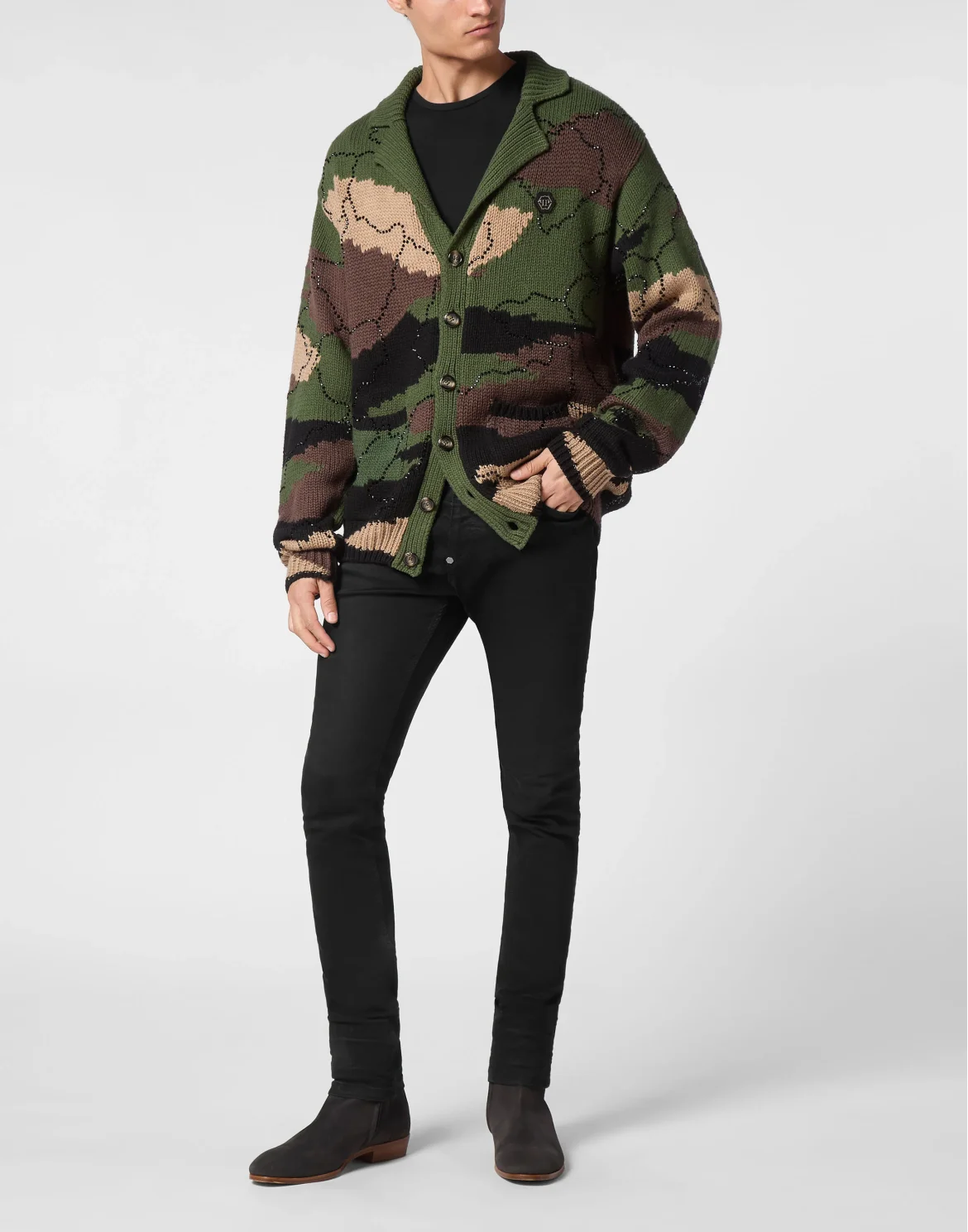 Knitted Cardigan Strass Camouflage, цвет: Камуфляж