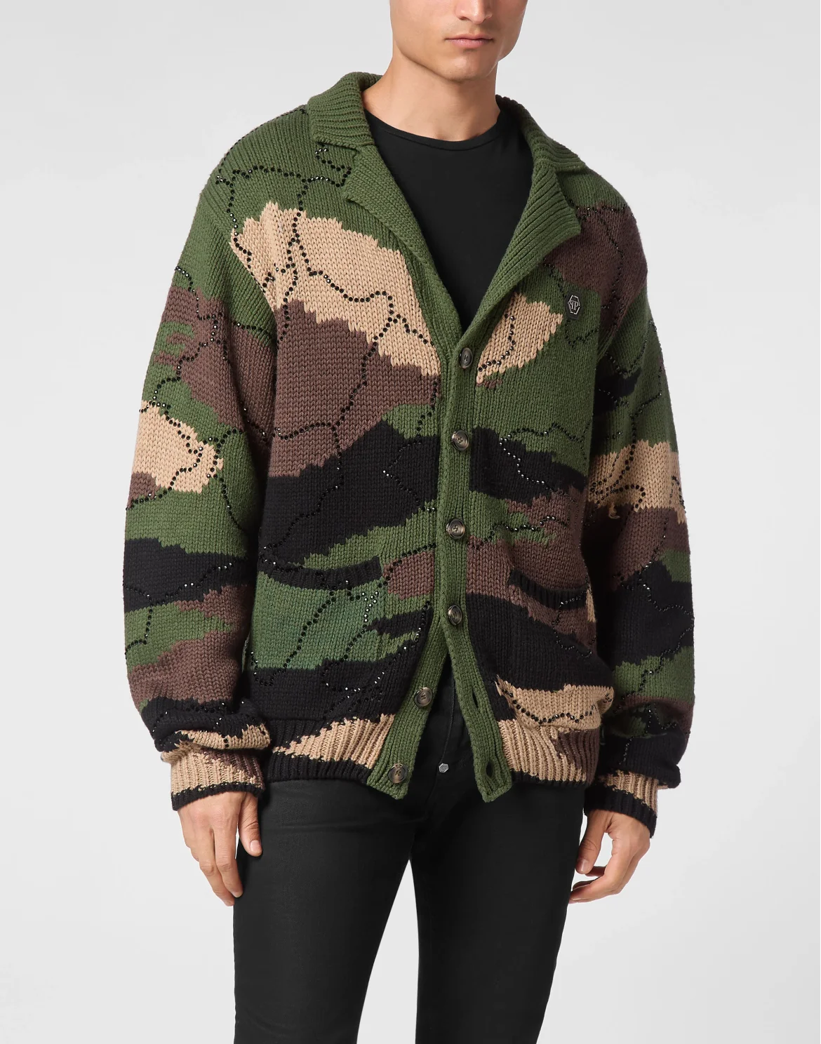 Knitted Cardigan Strass Camouflage, цвет: Камуфляж