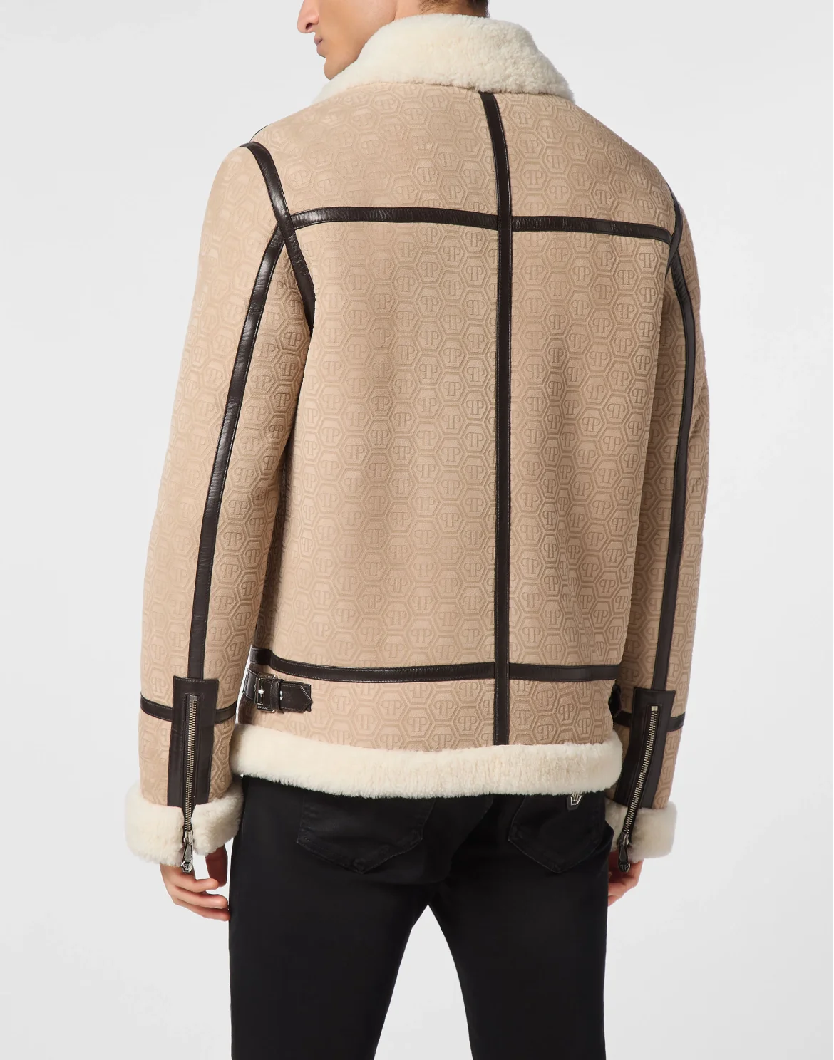 Shealing Leather Bomber Monogram, цвет: Бежевый