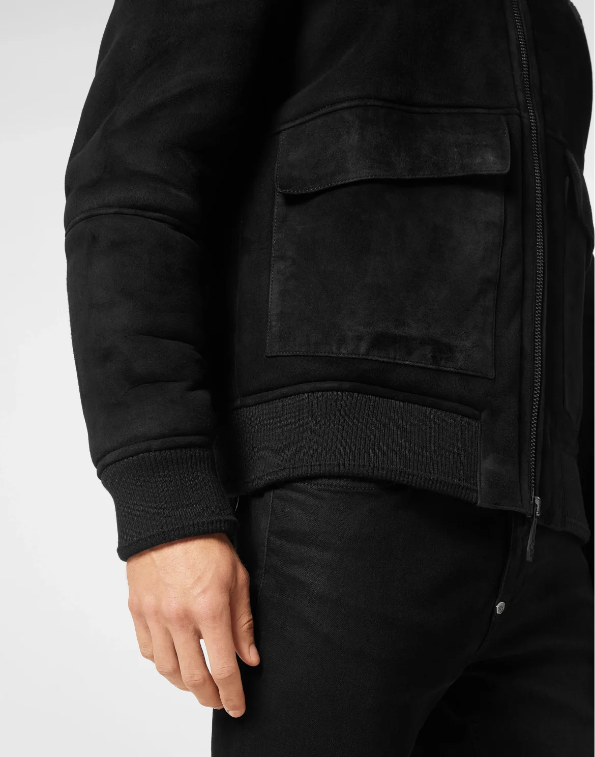 Shealing Leather Bomber, цвет: Черный
