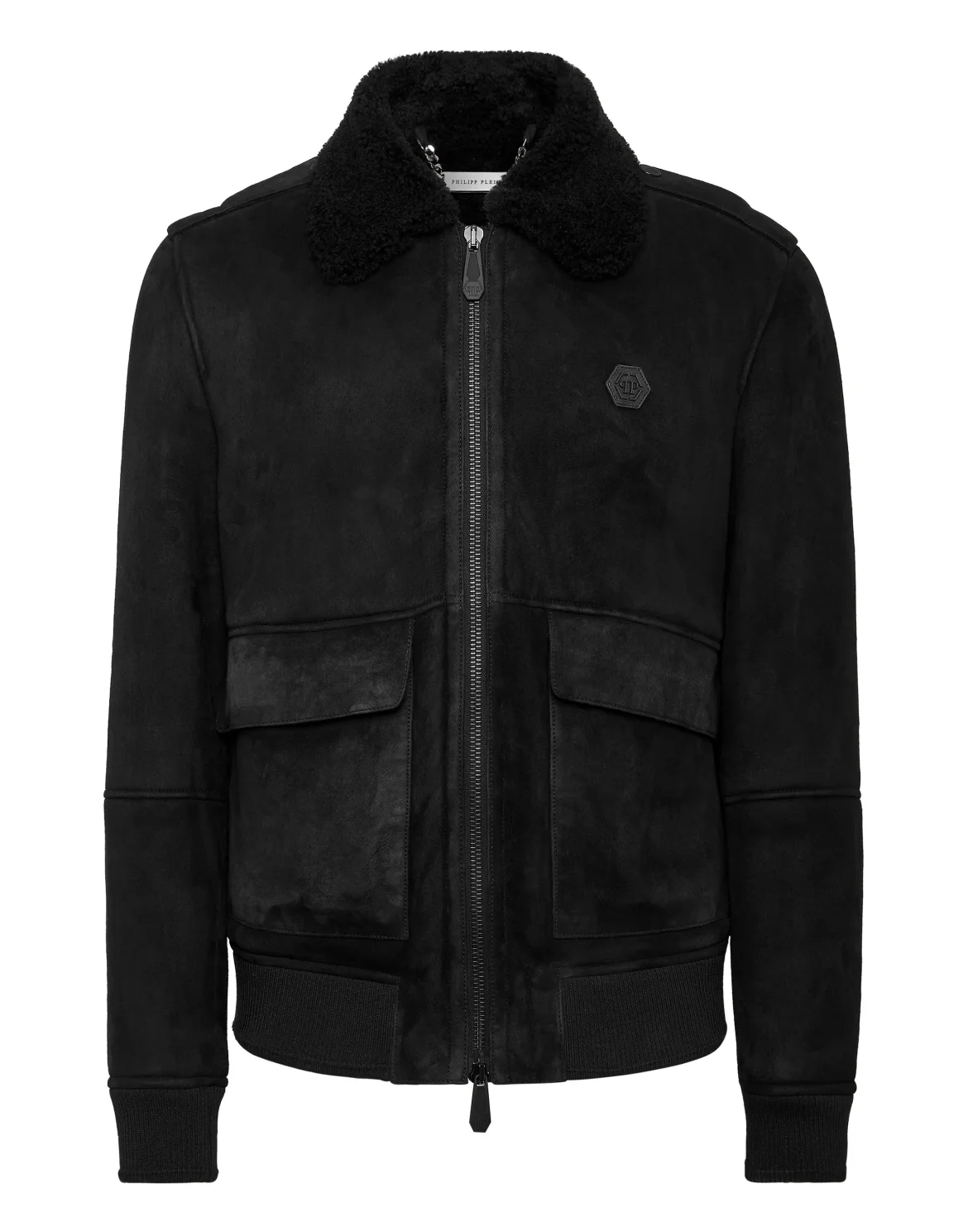 Shealing Leather Bomber, цвет: Черный