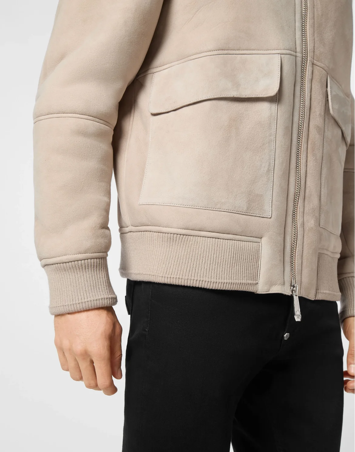 Shealing Leather Bomber, цвет: Бежевый