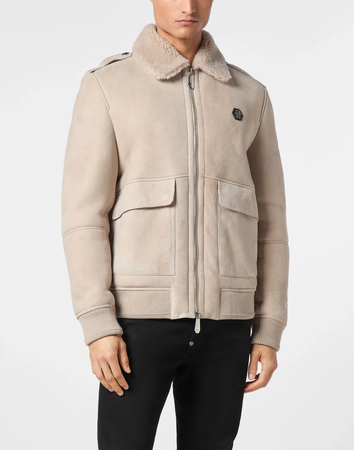 Shealing Leather Bomber, цвет: Бежевый