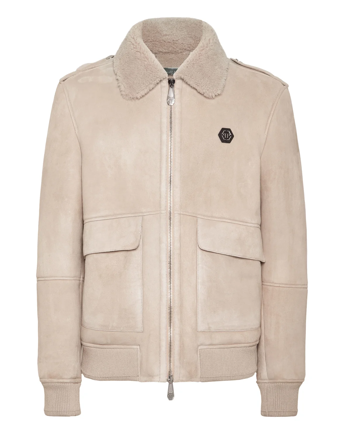 Shealing Leather Bomber, цвет: Бежевый