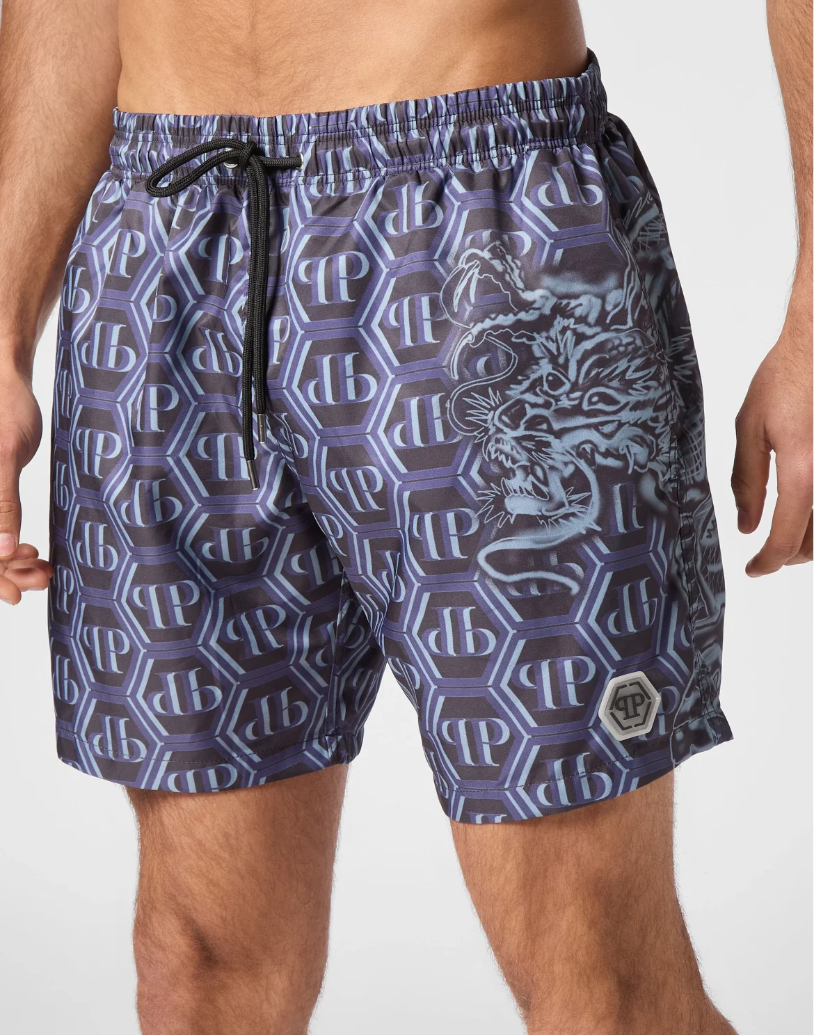 Short Swim Boxer Dragon Monogram, цвет: Синий