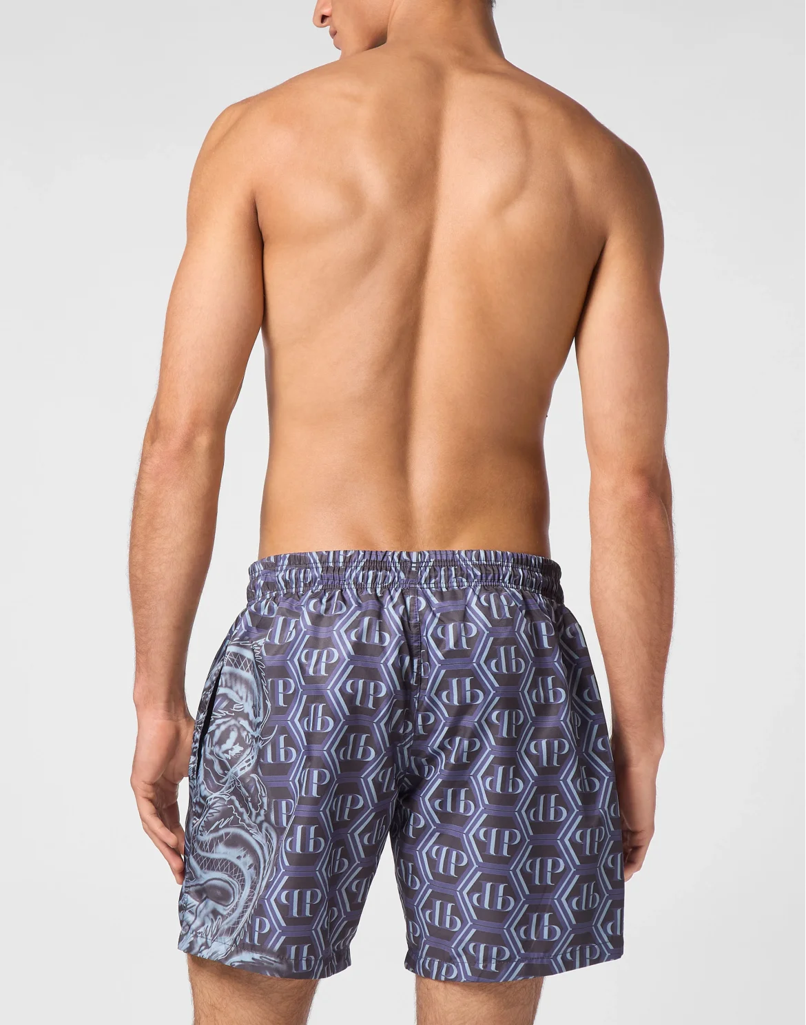 Short Swim Boxer Dragon Monogram, цвет: Синий