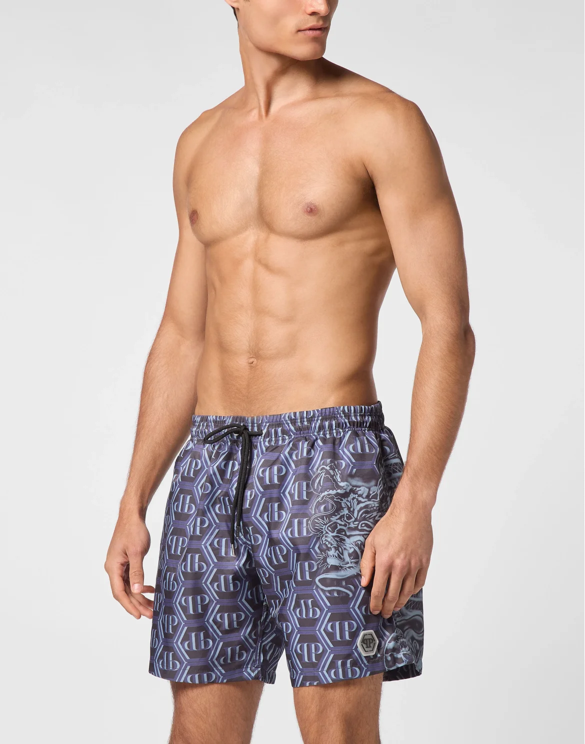 Short Swim Boxer Dragon Monogram, цвет: Синий