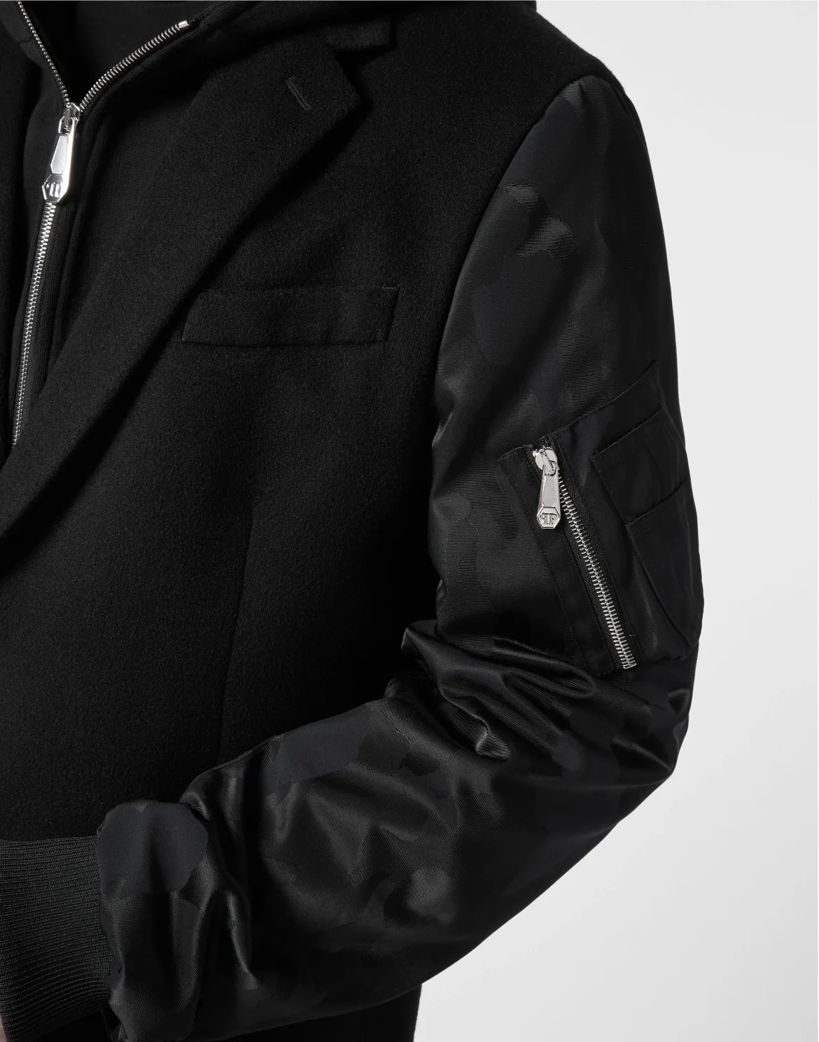 Wool Gianni Coat Camouflage, цвет: Черный