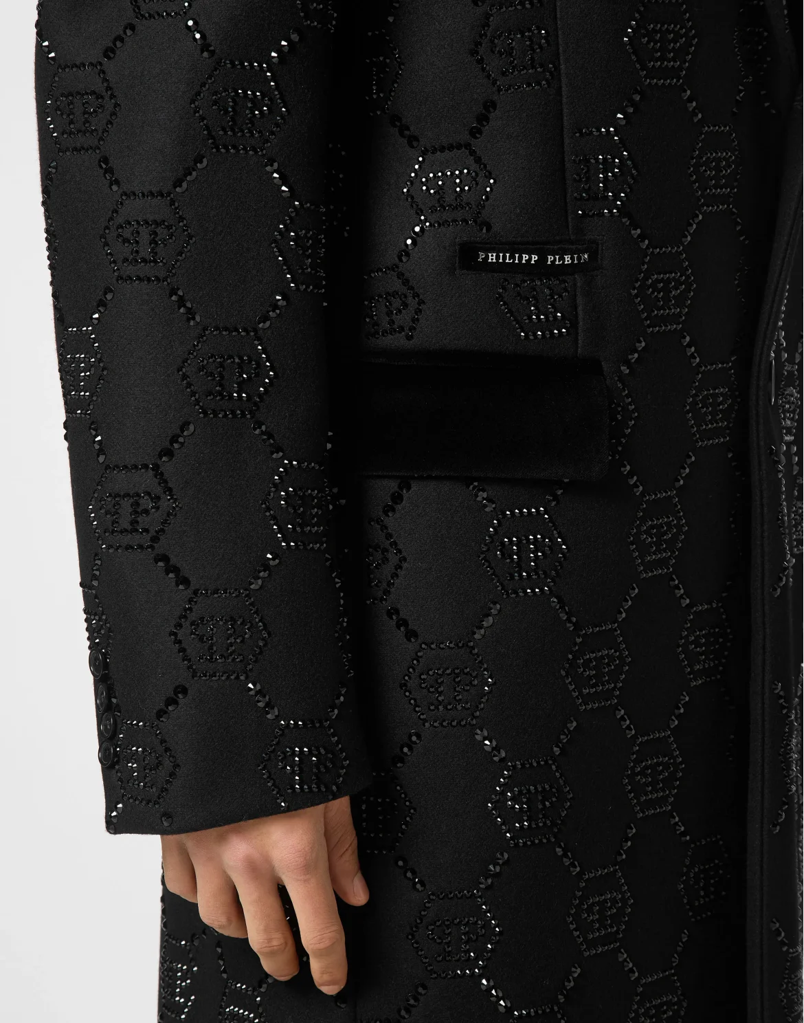 Wool Coat Monogram, цвет: Черный